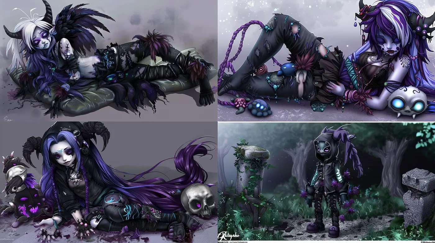 Gothic Elegance with Ethereal Cyber Accents in a Monochrome Spectrum - Midjourney sref style