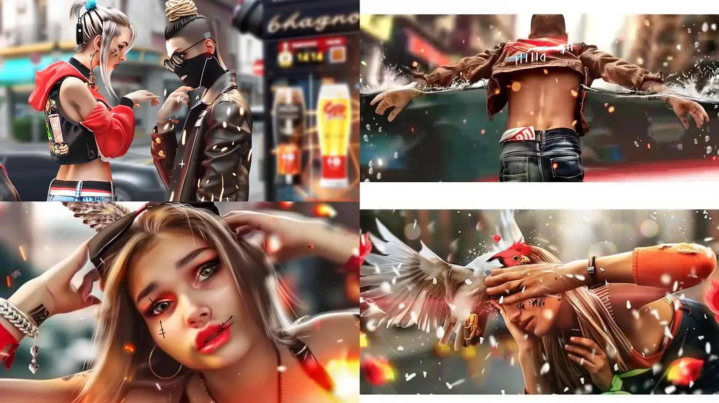 Dynamic Urban Fantasy with a Cinematic Flare - Midjourney sref style