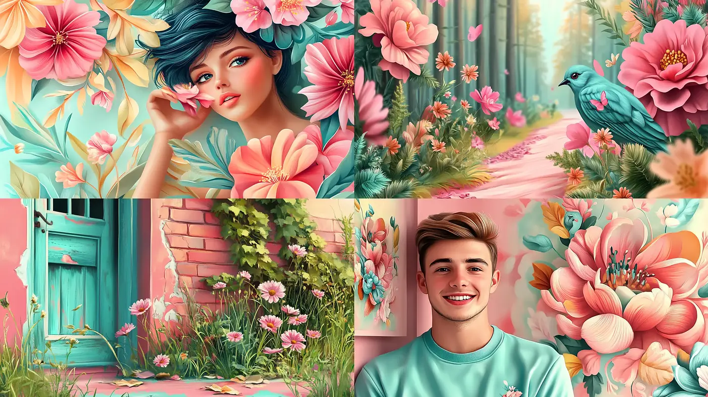 Floral Enchantment: A Vivid and Blossoming Digital Art Style - Midjourney sref style