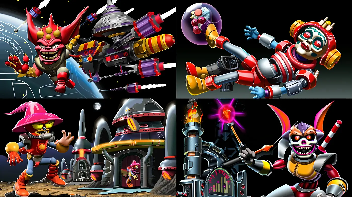 Vibrant Futuristic Sci-Fi Extravaganza - Midjourney sref style