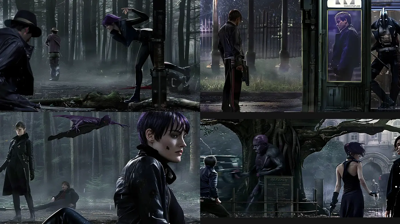 Nocturnal Cyberpunk Dreamscape: A Merging of Digital Impressionism and Neo-Noir Elements - Midjourney sref style
