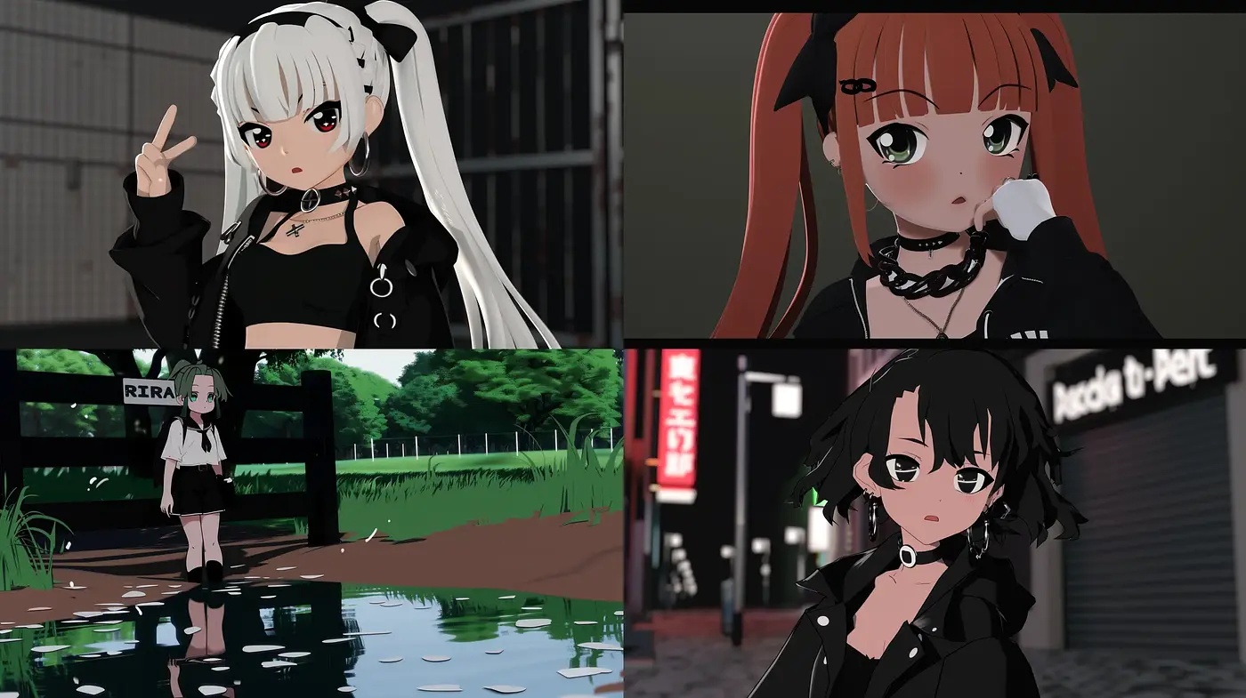 Contemporary Anime-Inspired Digital Portraiture with Urban Backdrops - Midjourney sref style