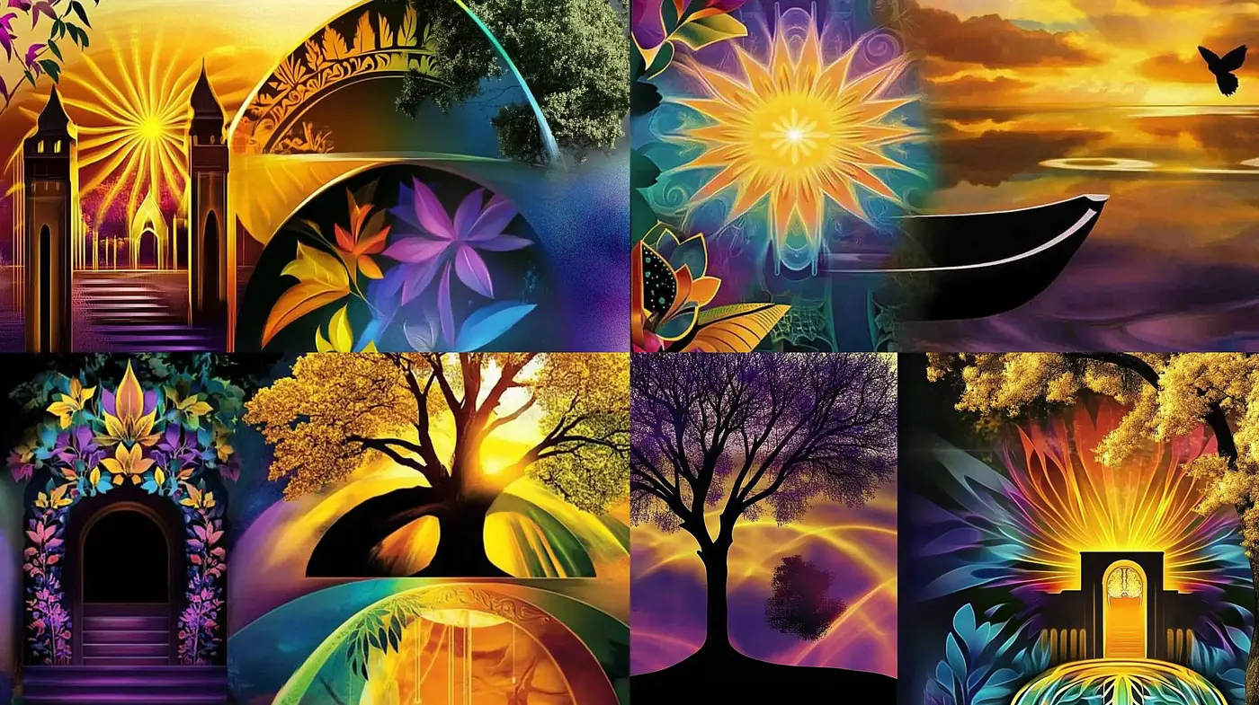 Luminous Chromatic Visions of Enchanted Landscapes - Midjourney sref style