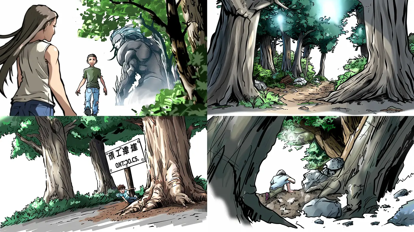 Enchanted Forest Pathway in Stylized Illustration - Midjourney sref style