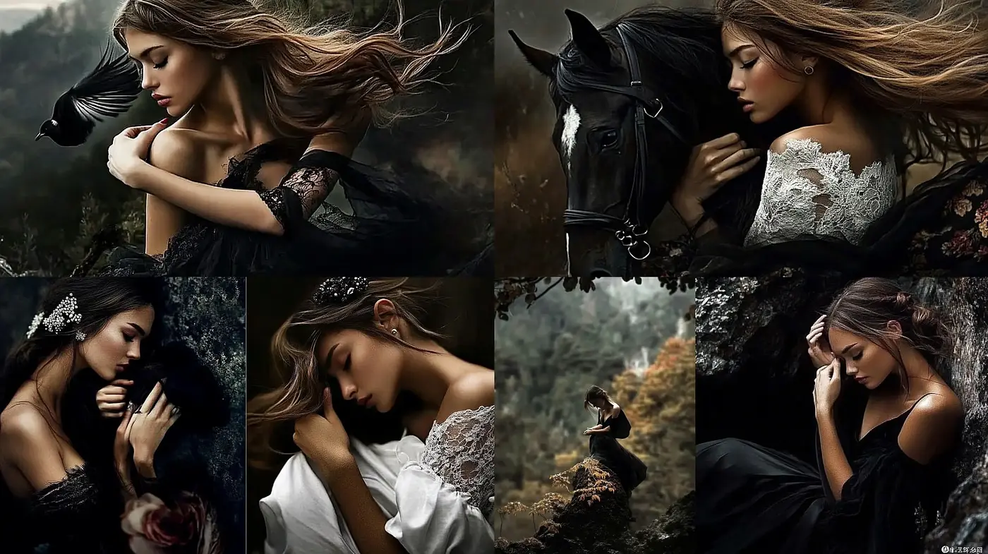Gothic Elegance in Ethereal Portraits - Midjourney sref style