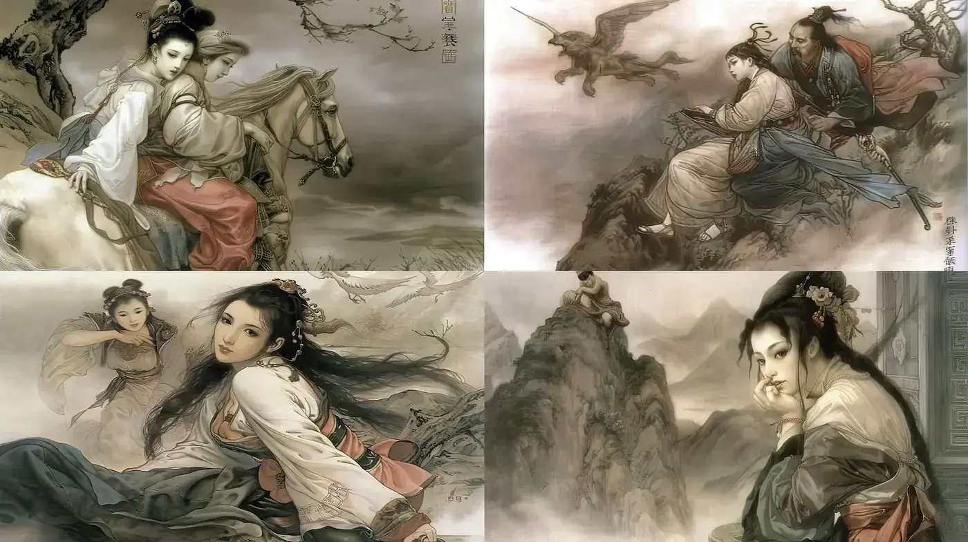Elegant and Dreamlike Illustrations with a Touch of Historical Fantasy - Midjourney sref style