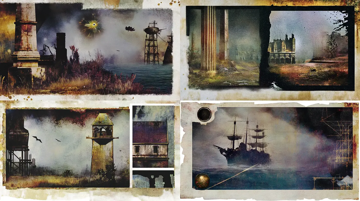 Ethereal Decay: A Symphony of Forgotten Tales in Art - Midjourney sref style