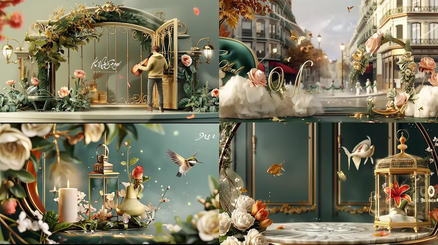 Whimsical Elegance with Nature-infused Surrealism - Midjourney sref style