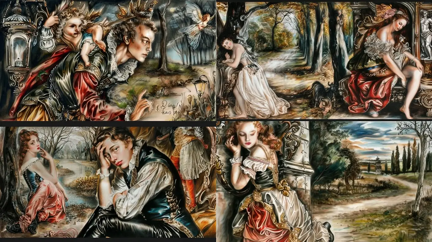 Baroque Revival Digital Tapestry - Midjourney sref style
