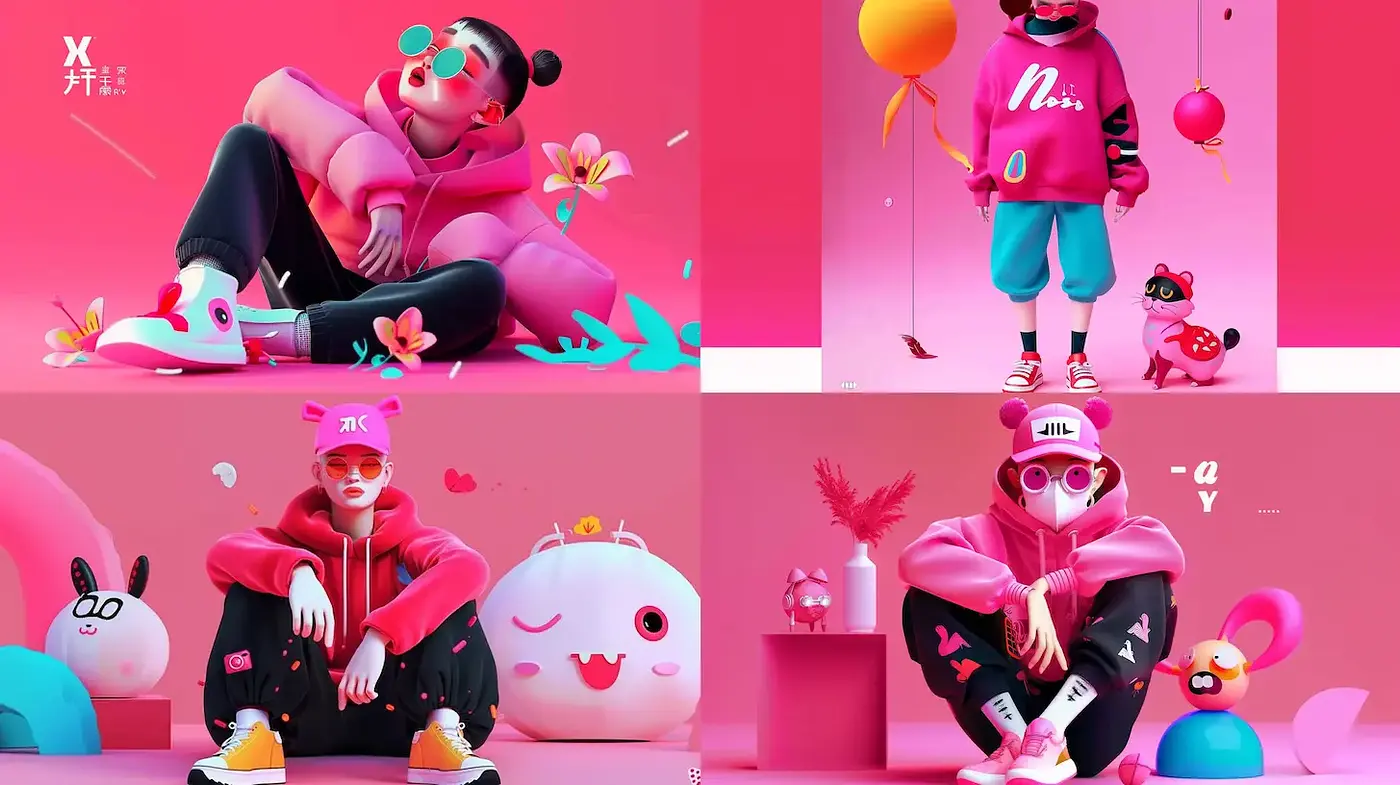 Vibrant Urban Playfulness with a Show of Contemporary Character Design - Midjourney sref style