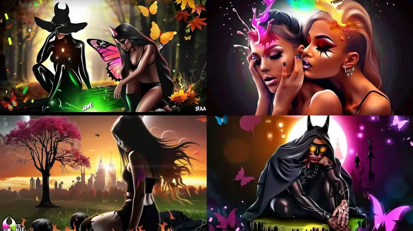 Vibrant and Mystical Fantasy with a Touch of Elegance - Midjourney sref style