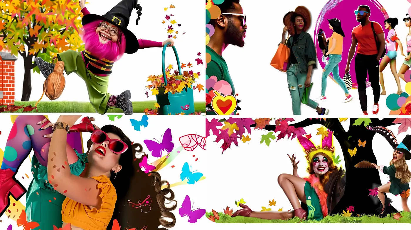 Eclectic Fusion of Vibrant Pop Art and Graphic Design with a Whimsical Twist - Midjourney sref style