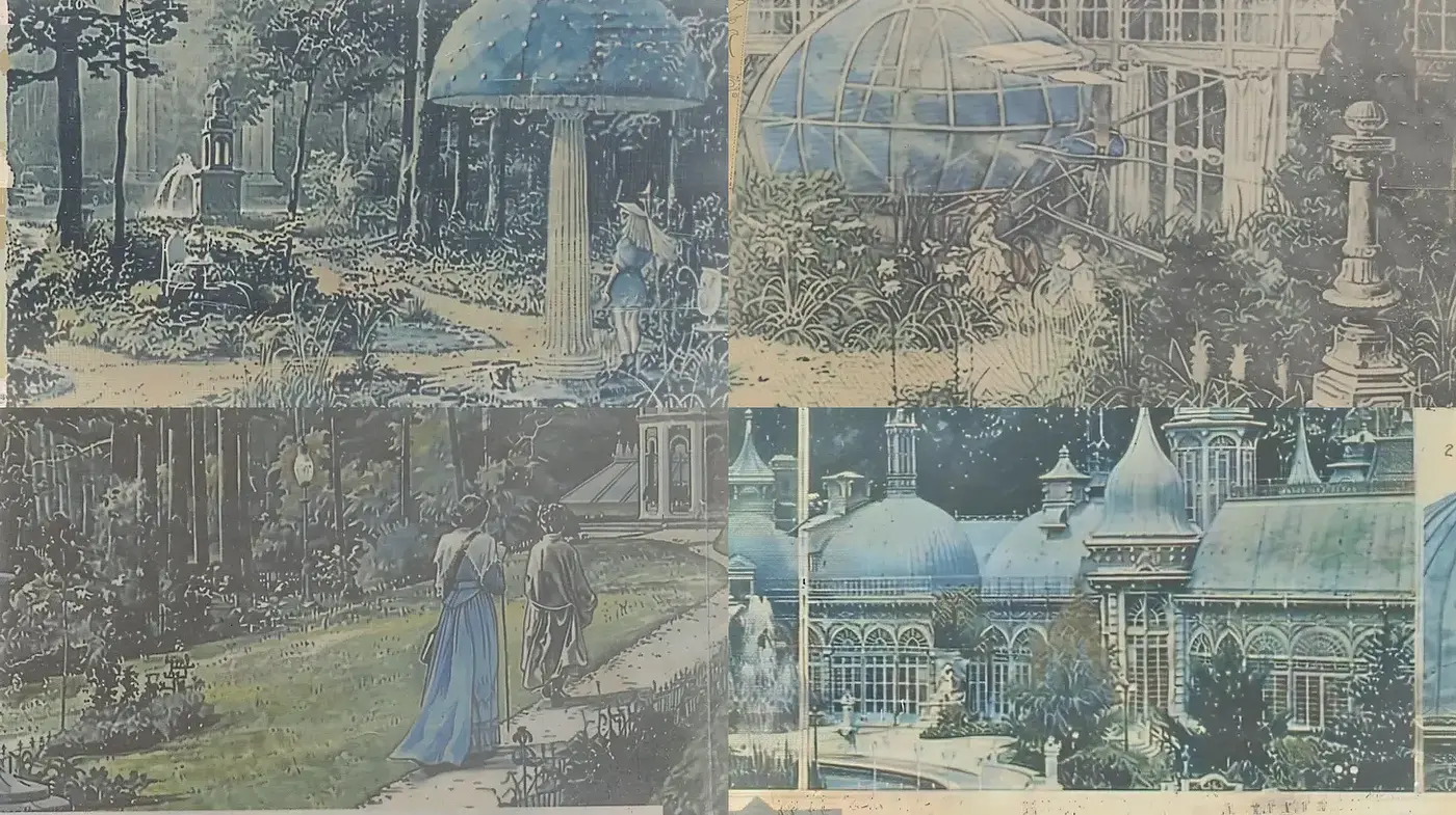 Ethereal Boardwalks of a Dreamlike Garden - Midjourney sref style