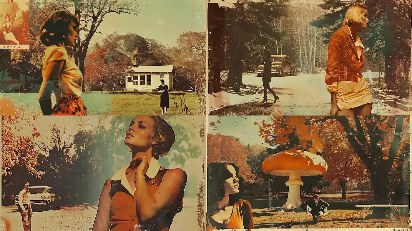 Autumnal Retro Elegance in Sepia Tones - Midjourney sref style
