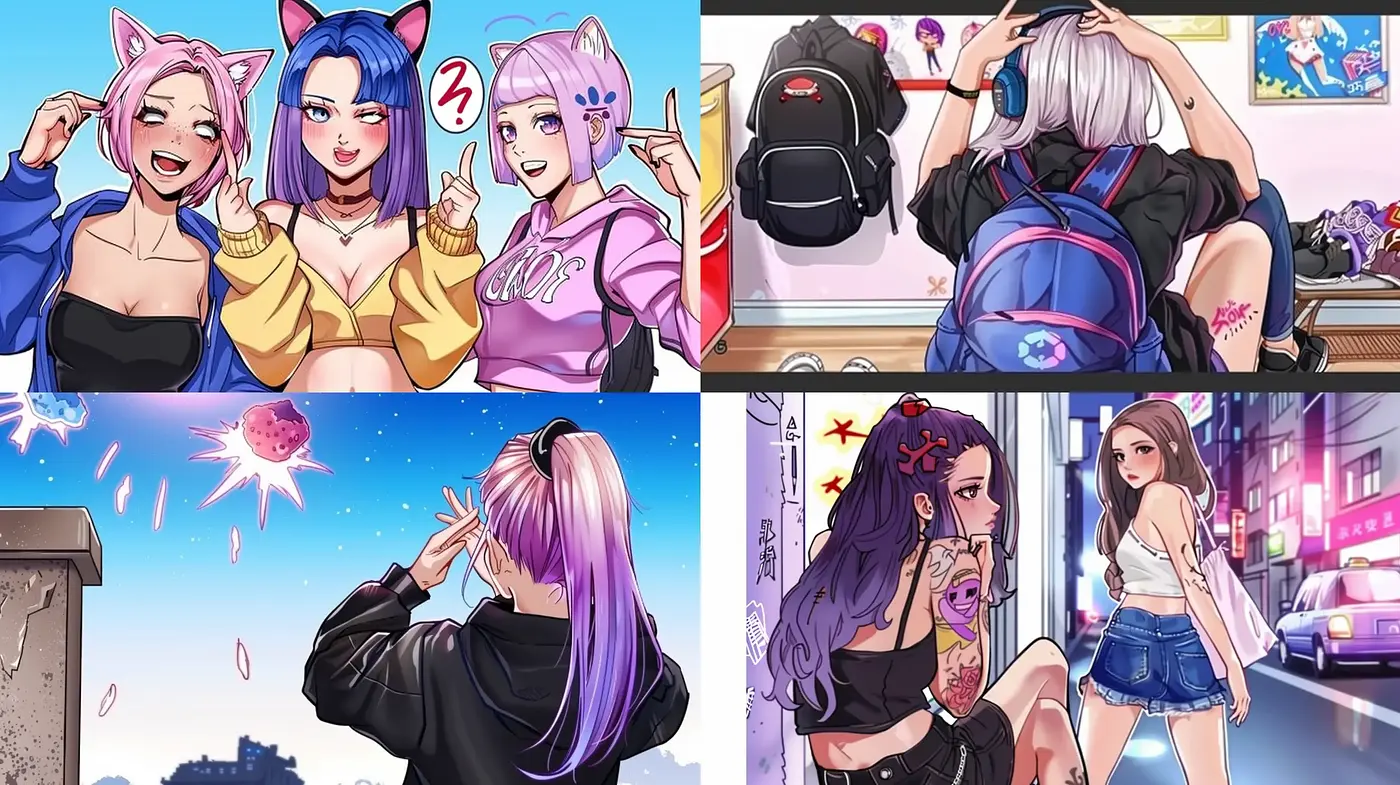Whimsical Anime-Inspired Urban Youth Expression - Midjourney sref style