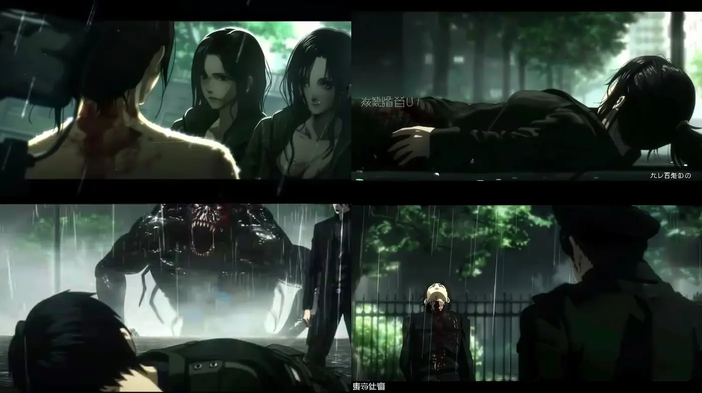 Monochromatic Elegance and Dynamic Anime Composition - Midjourney sref style