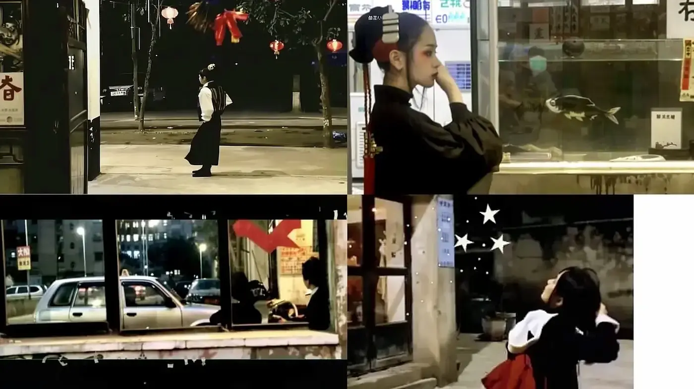 Cinematic Urban Nightscape with Nostalgic Undertones - Midjourney sref style