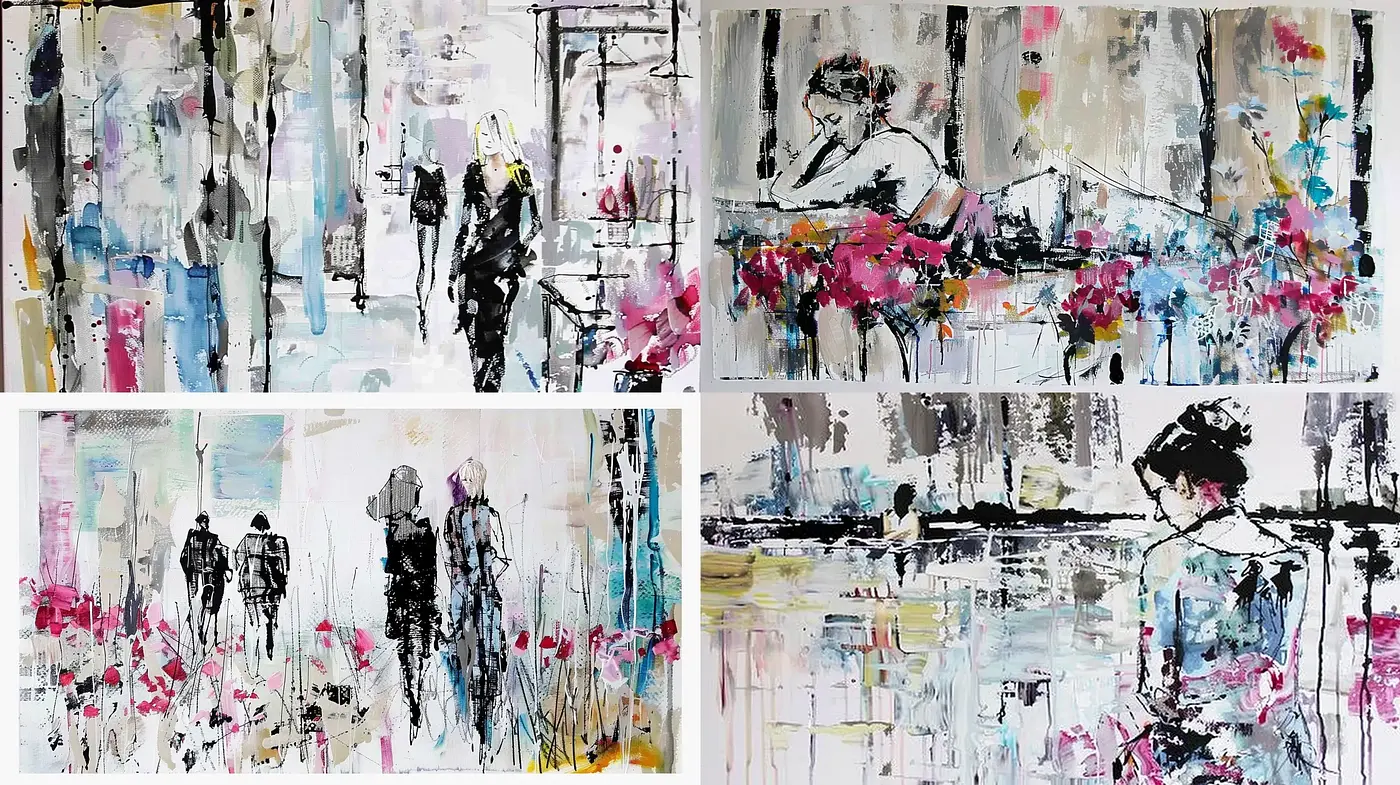 Expressive Abstract Dynamics with a Touch of Impressionism - Midjourney sref style
