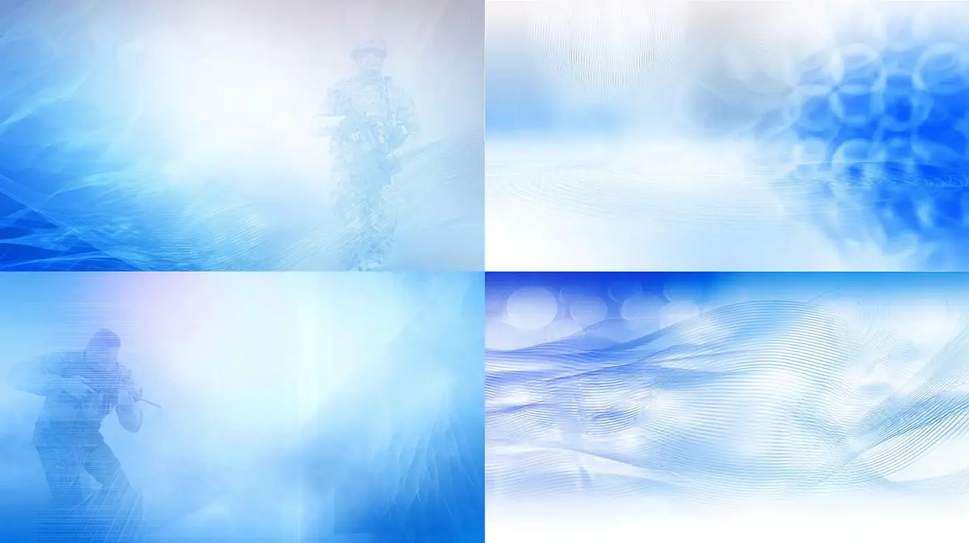 Ethereal Blue Abstract with Military Silhouettes - Midjourney sref style