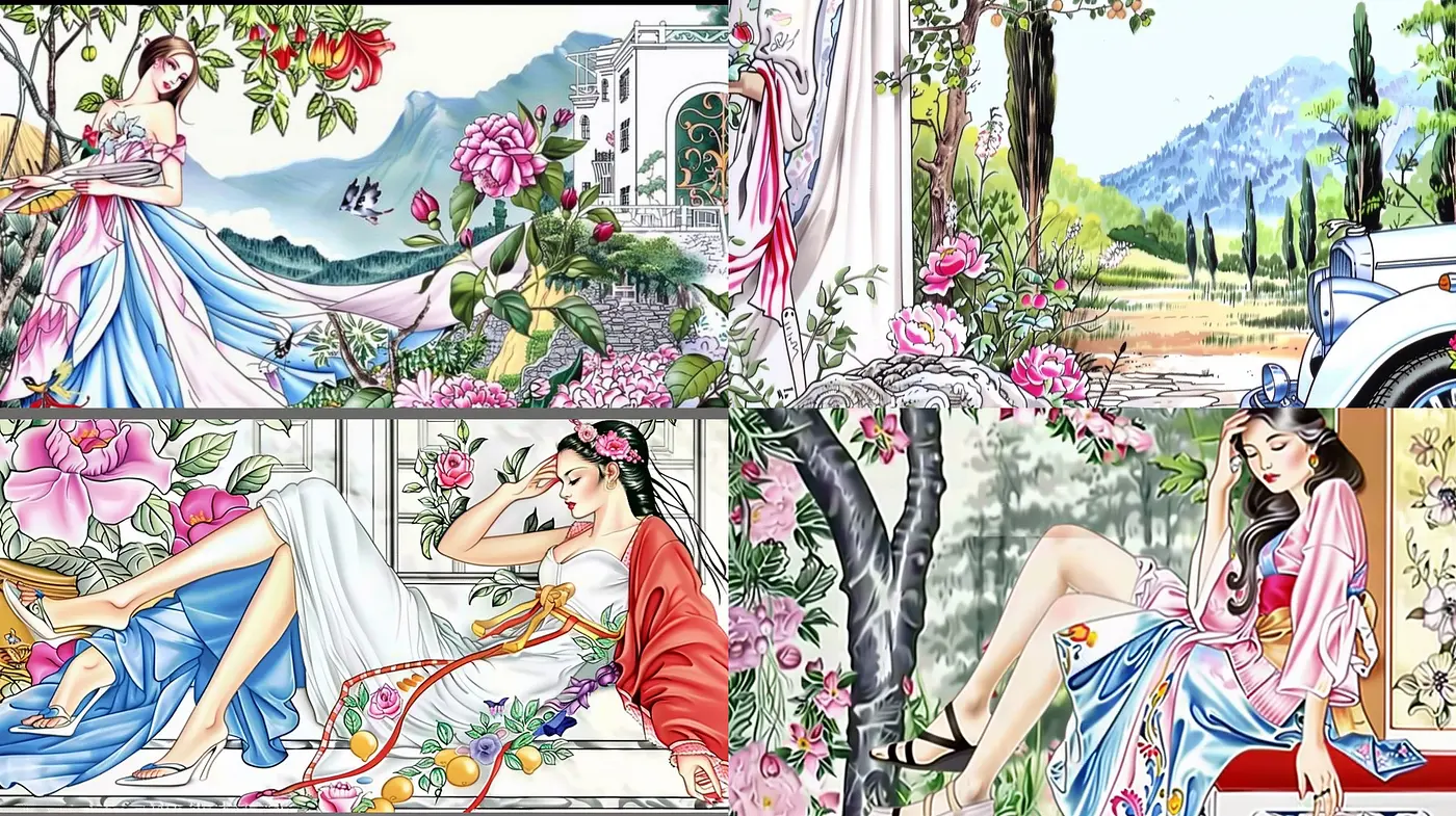 Ethereal Elegance of Pastel Dreamscapes and Floral Grace - Midjourney sref style