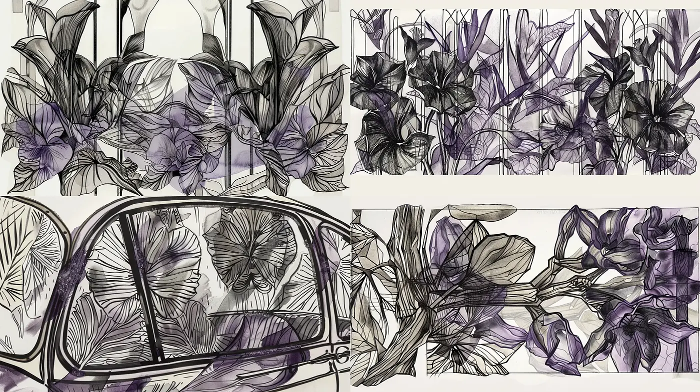 Intricate Botanical Etchings with a Monochromatic Essence - Midjourney sref style