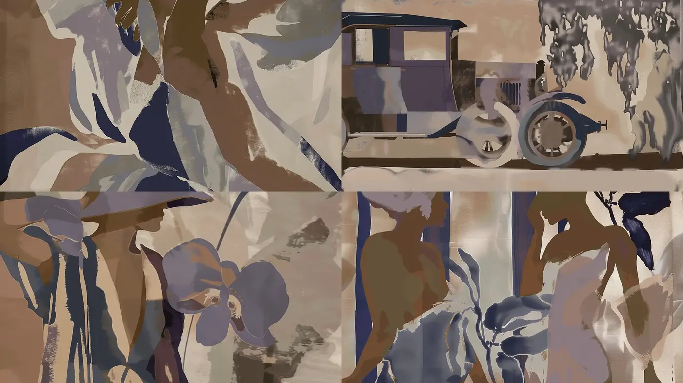 Ephemeral Sepia Tones: A Synthesis of Modern Abstraction and Vintage Ethos - Midjourney sref style