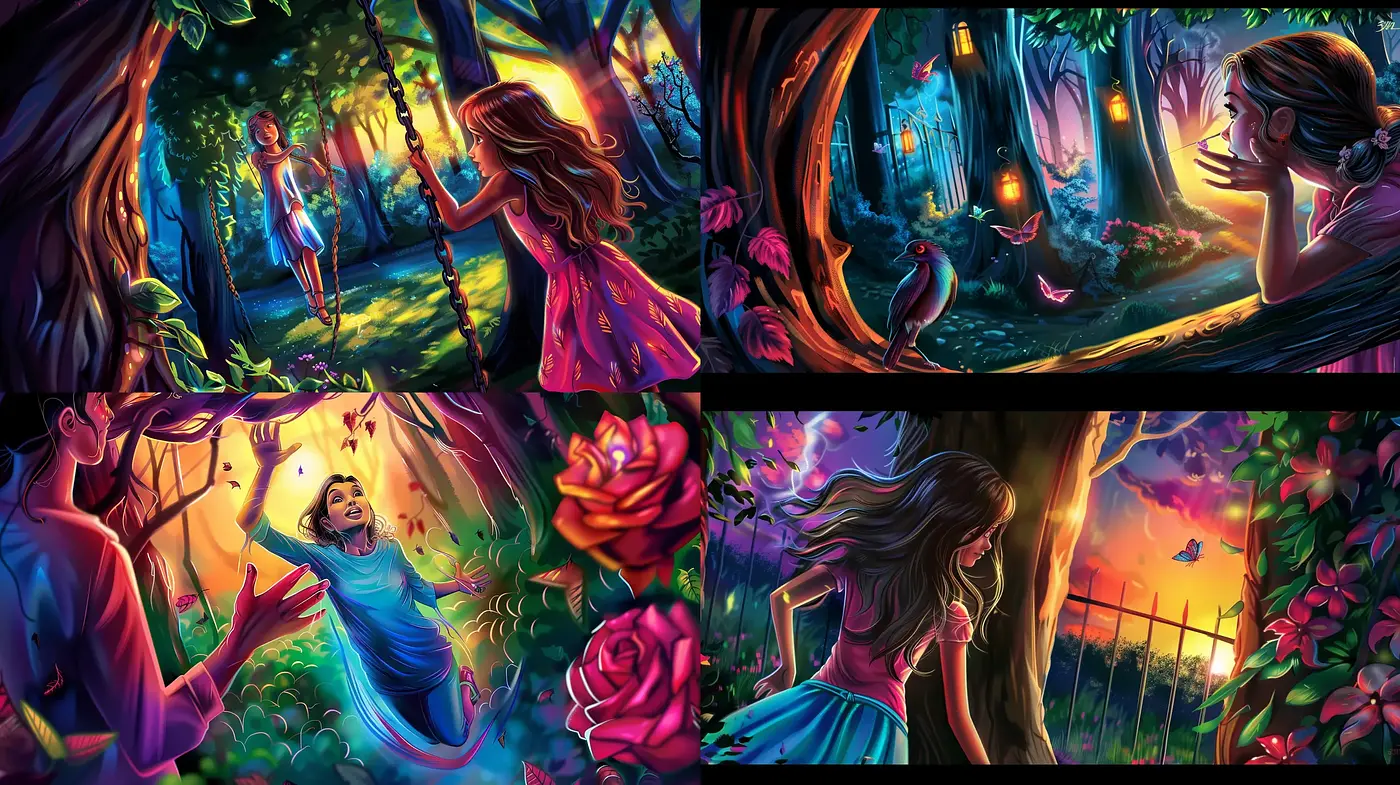 Enchanted Twilight: A Vivid and Dreamlike Artistic Fusion - Midjourney sref style