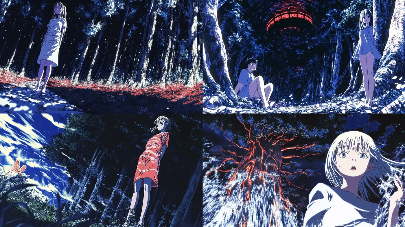 Luminous Nocturne: An Ethereal Anime Dreamscape Captured at Twilight - Midjourney sref style