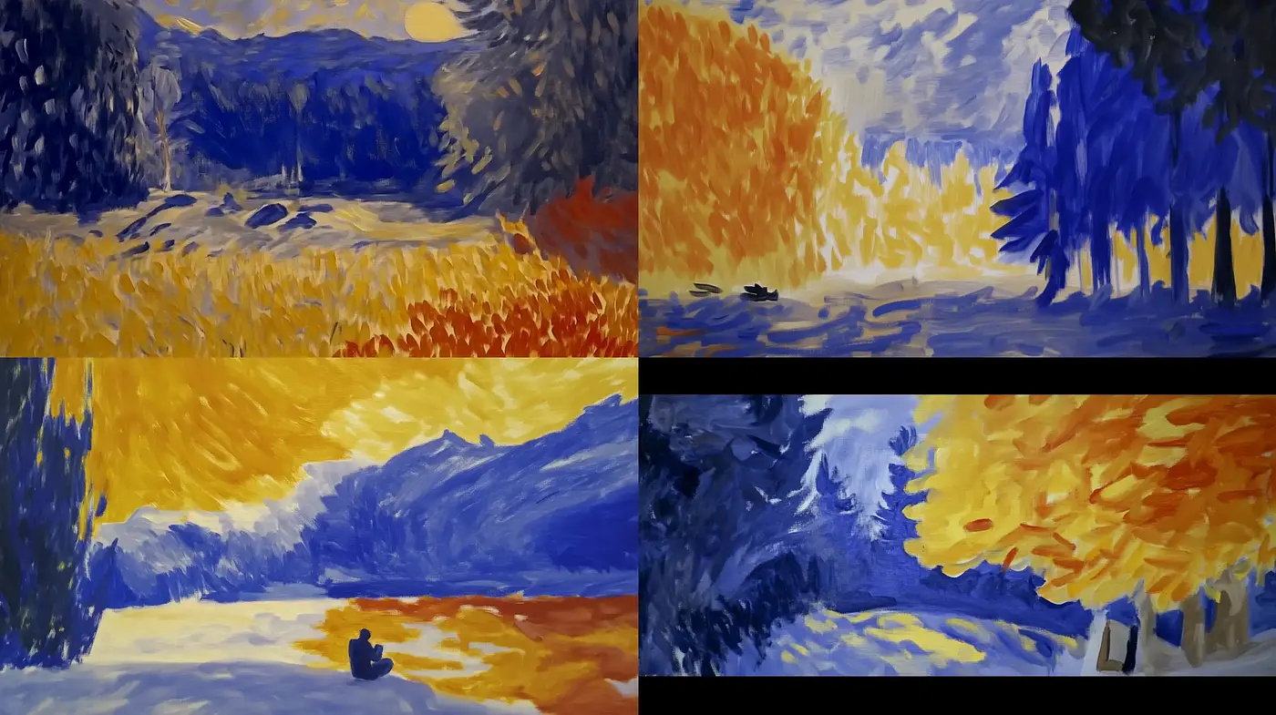Expressive Chromatic Brushstrokes Evoking Post-Impressionist Landscapes - Midjourney sref style