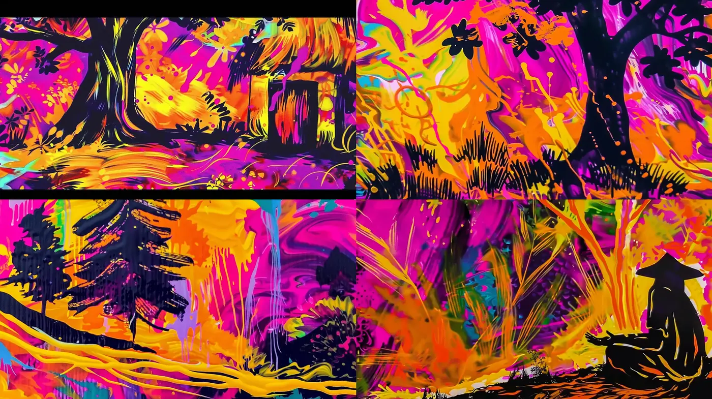 Psychedelic Arboreal Dreamscape - Midjourney sref style