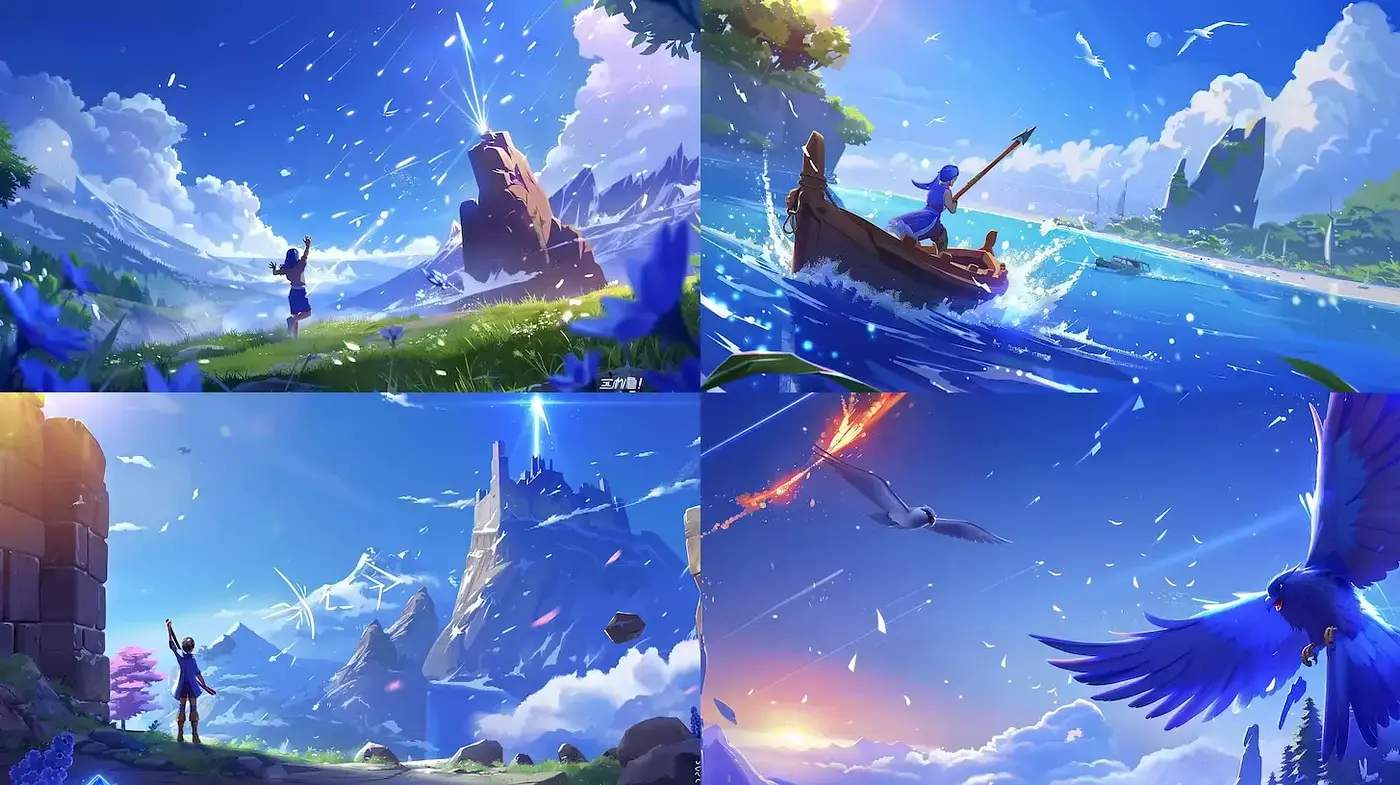 Epic Fantasy Landscapes with Whimsical Elements - Midjourney sref style
