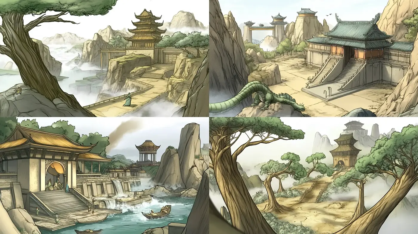 Timeless Serenity in East Asian-Inspired Landscape Artistry - Midjourney sref style