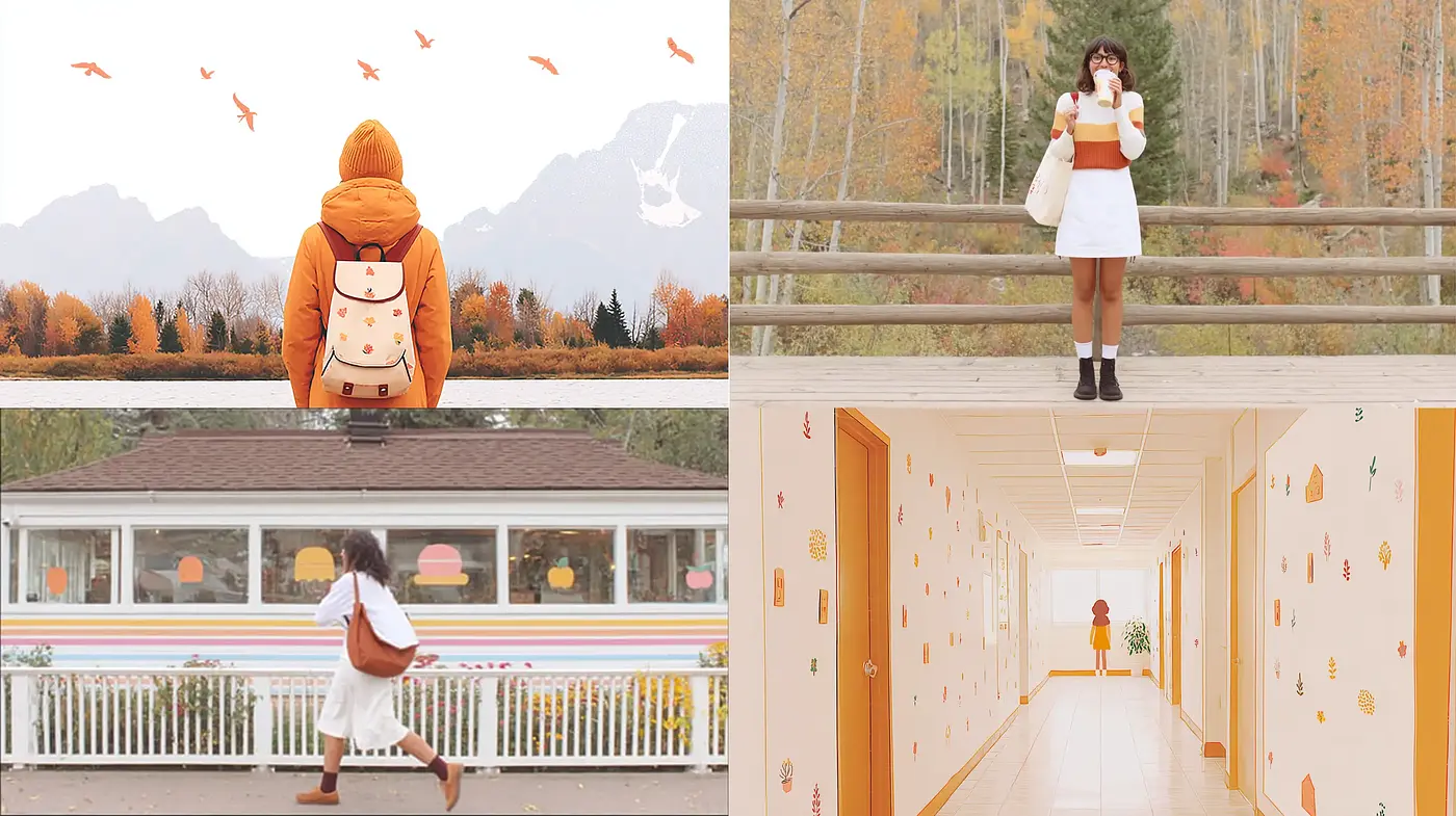 Vibrant and Cozy Autumnal Aesthetic with a Playful Twist - Midjourney sref style