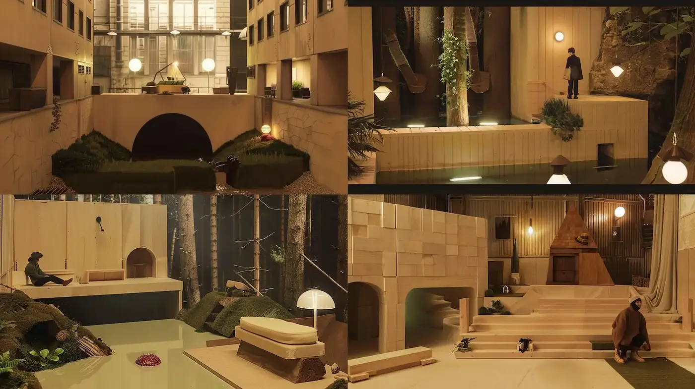 Modern Minimalist Design with Nature Elements and Soft Lighting - Midjourney sref style