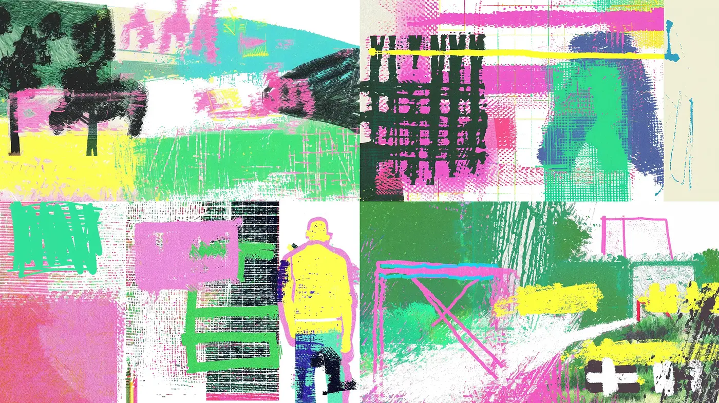 Abstract Expressionist Fusion with Digital Era Distortion - Midjourney sref style