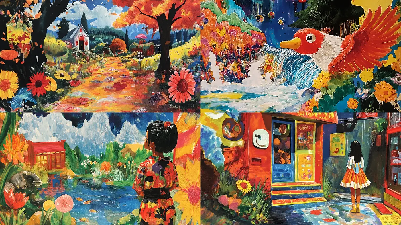 Vibrant Expressionist Fusion with a Narrative Essence - Midjourney sref style