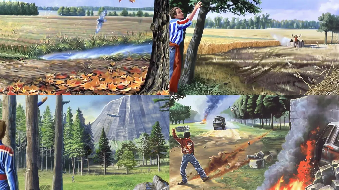 Rustic Serenity amid Pastoral Chaos: A Homage to Stylized Nostalgic Naturalism - Midjourney sref style