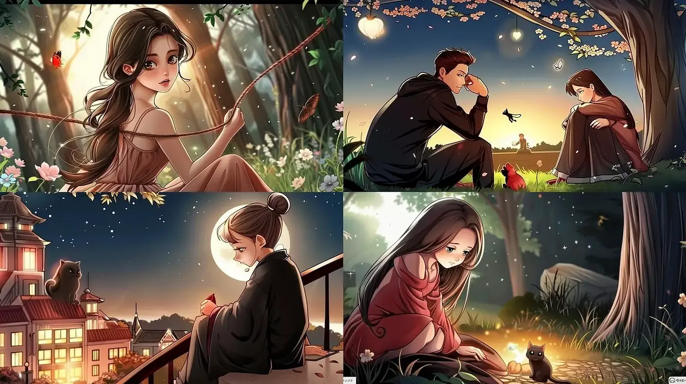 Aesthetic and Whimsical Character Illustrations with Emotional Depth - Midjourney sref style