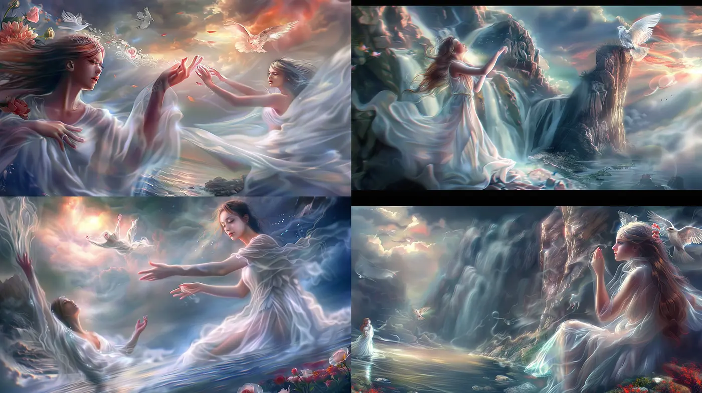 Ethereal Dreamscapes with a Surreal, Romantic Essence - Midjourney sref style