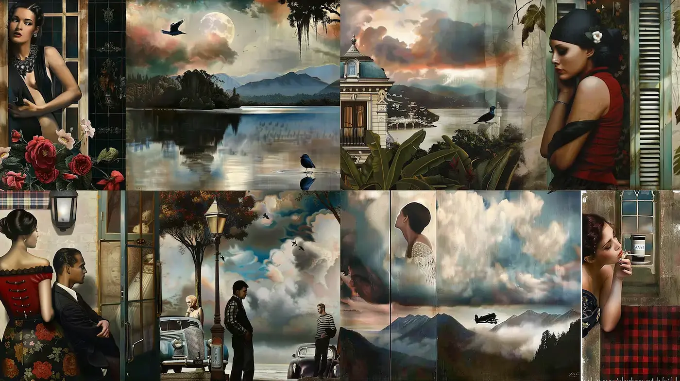 Elegant and Poetic Visuals with a Touch of Dramatic Realism - Midjourney sref style