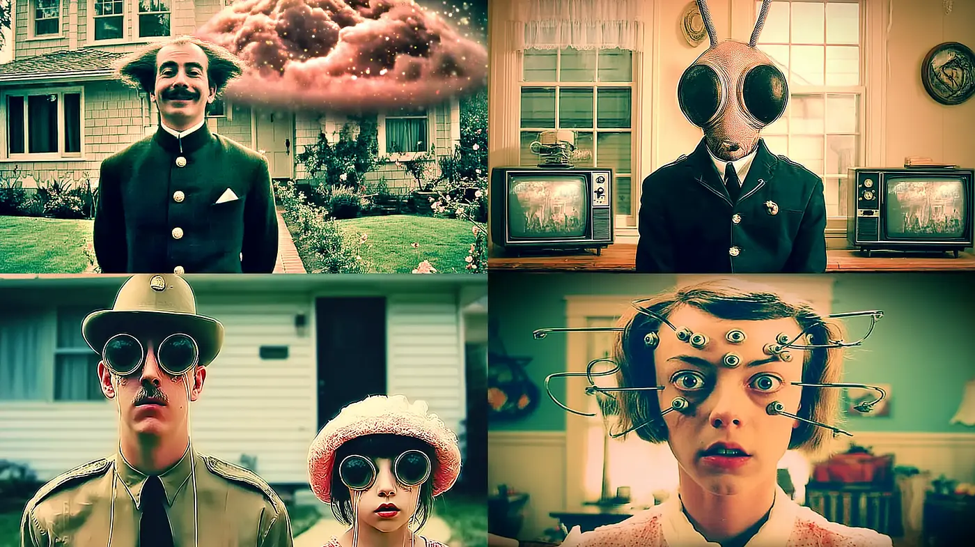 Surrealistic and Quirky Aesthetic with Retro Inspirations - Midjourney sref style