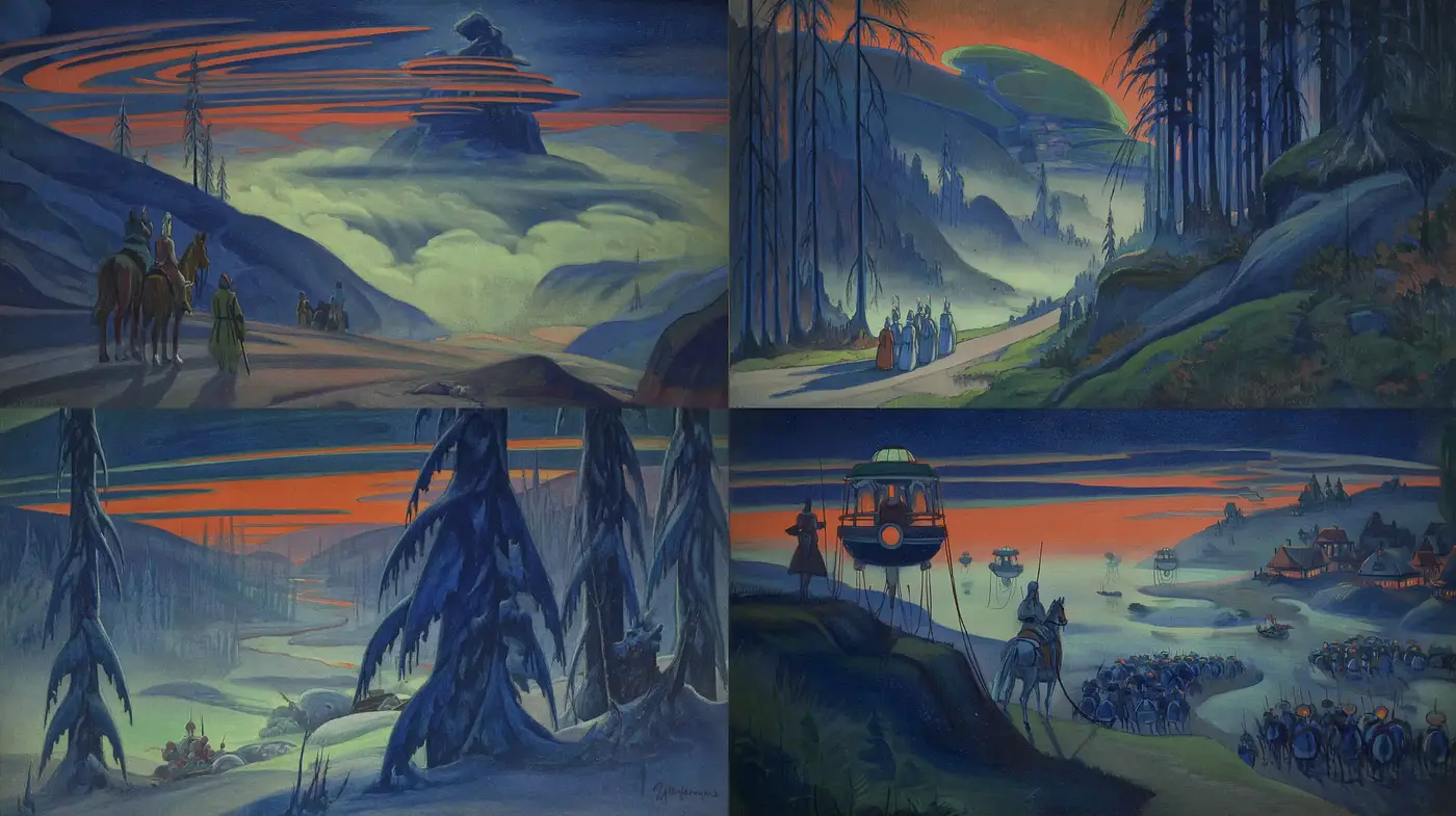 Futuristic Landscapes with an Ethereal Aesthetic - Midjourney sref style