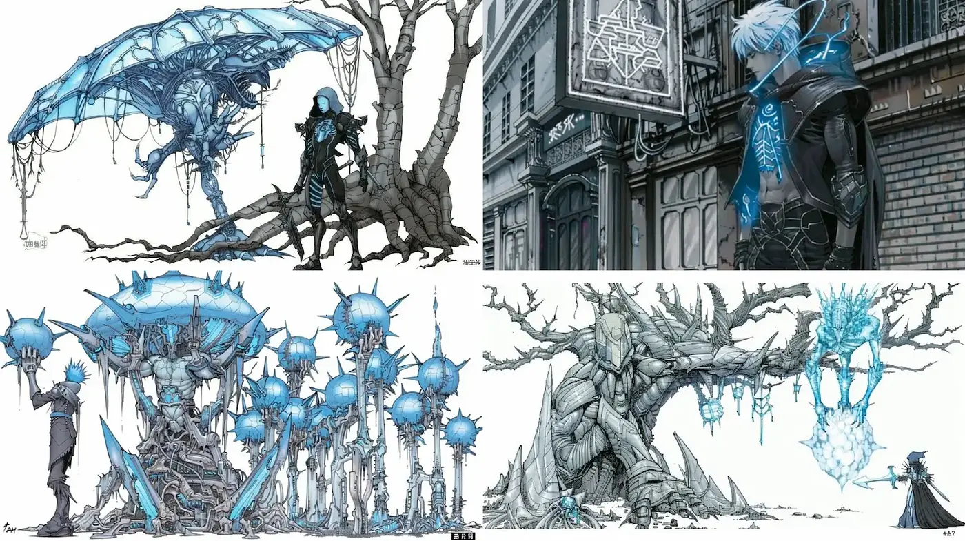 Futuristic Cybernetic Aesthetic with Nature Fusion - Midjourney sref style