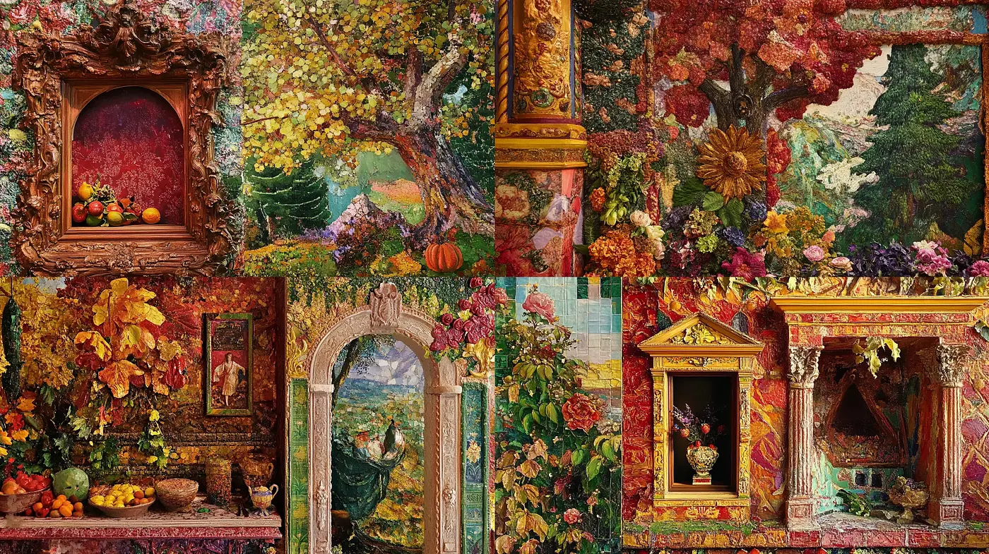 Autumnal Opulence in Baroque Reverie - Midjourney sref style