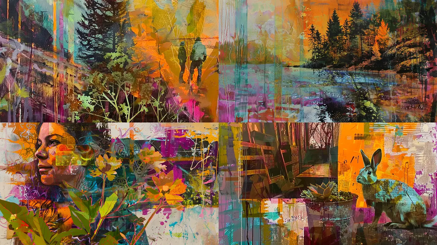 Ethereal Chromatic Tapestry: A Fusion of Nature and Abstract Textures - Midjourney sref style