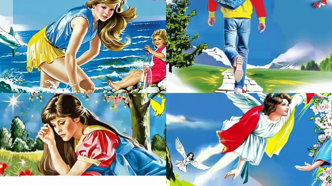 Whimsical and Nostalgic Illustrations with Dreamlike Quality - Midjourney sref style