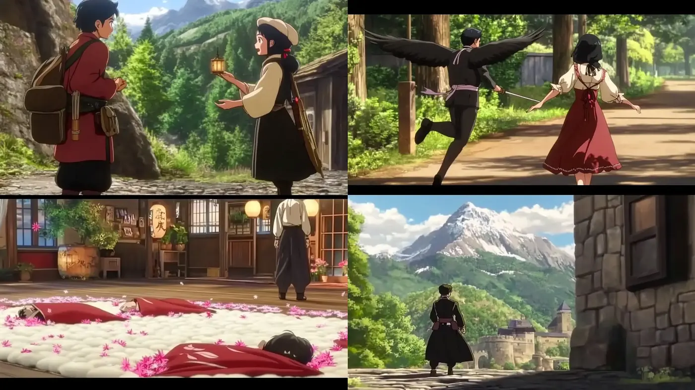 Harmonious Anime-Inspired Artistic Vision Blending Nostalgia and Nature - Midjourney sref style