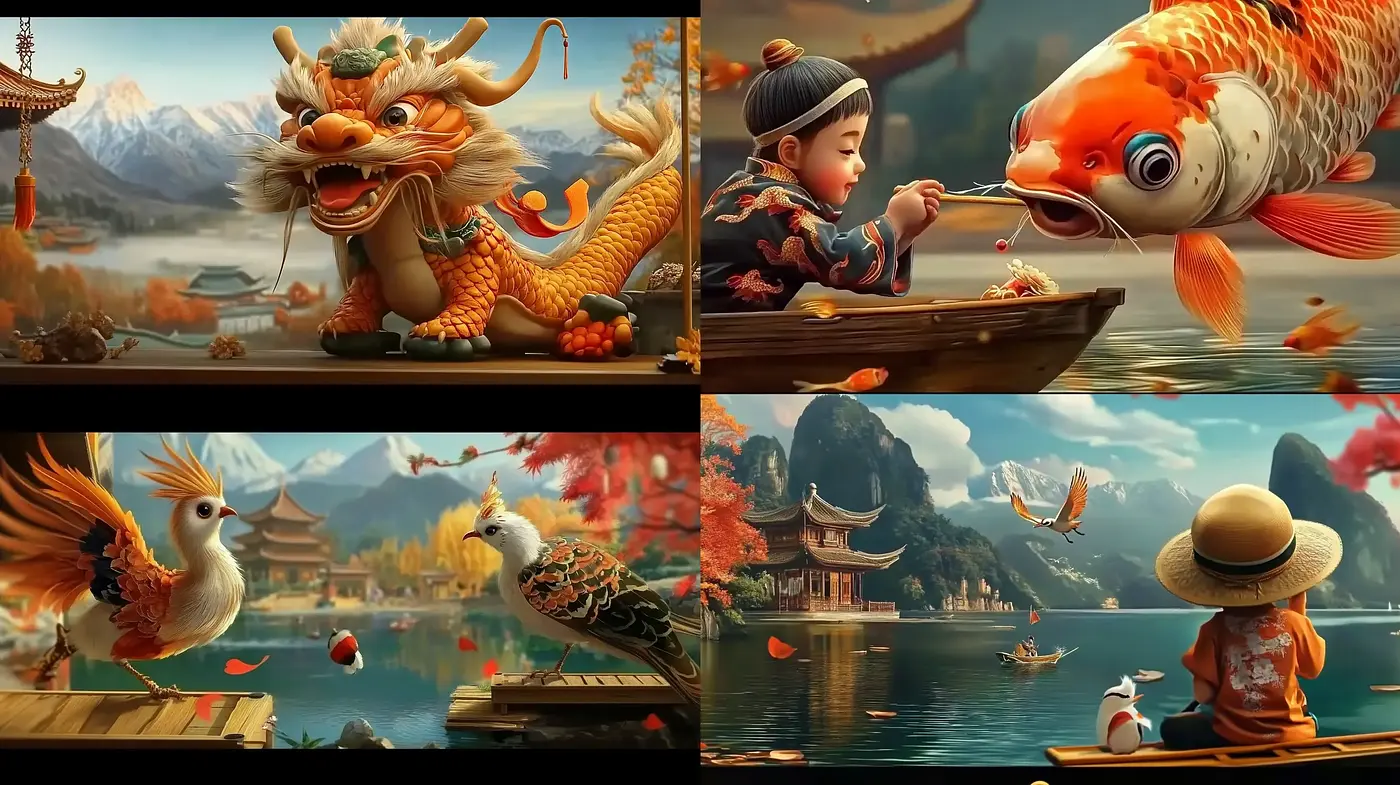 Enchanting Oriental Elegance with a Myriad of Warm Tones - Midjourney sref style