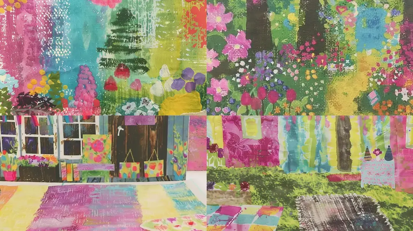 Vibrant and Textured Floral Impressionism with a Playful Collage Feel - Midjourney sref style