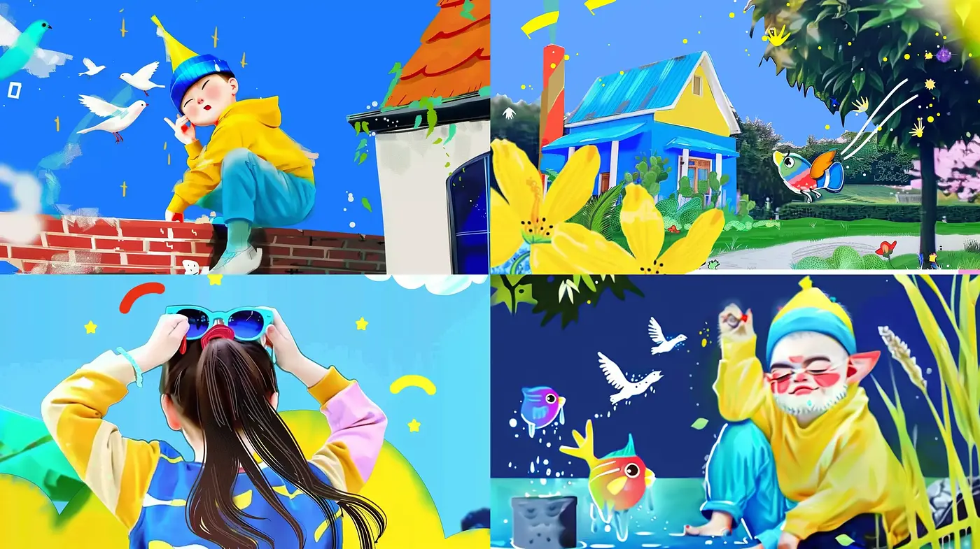 Whimsical Storybook Illustrations with a Contemporary Twist - Midjourney sref style